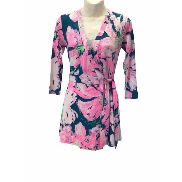 Lilly Pulitzer Karlie Wrap Romper Patch To Match Size XXS Long Sleeve NEW NWT - Picture 4 of 14